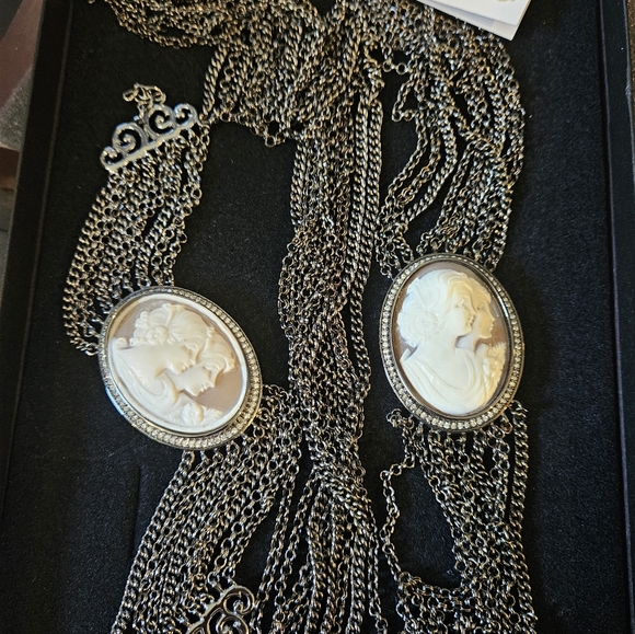 Italian Amedeo NYC Real Dual Cameo Jewelry Set - Picture 11 of 12